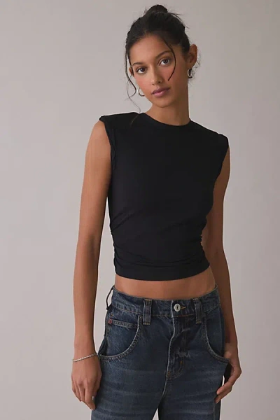 Allsaints West Ruched Side Tank Top In Black, Women's At Urban Outfitters