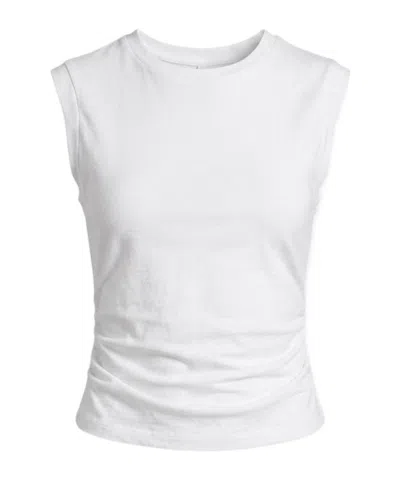 Allsaints West Ruched Sleeveless Top In White