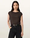 Allsaints West Shimmer Tank Top In Brown
