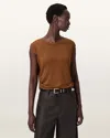 Allsaints West Shimmer Tank Top In Brown