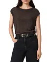 Allsaints West Shimmer Tank Top In Brown