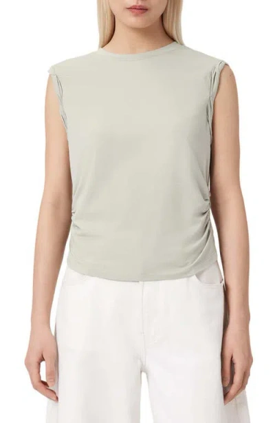 Allsaints West Side Ruched Tank In Gray
