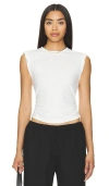 Allsaints West Rolled Sleeve Slim Fit Tank Top In 粉笔白