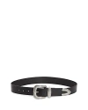 Allsaints Western Leather Belt In Black/silver