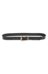 Allsaints Western Hex Leather Belt In Black