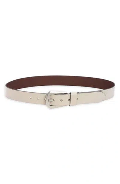 Allsaints Western Hexagonal Buckle Leather Belt In Neutral