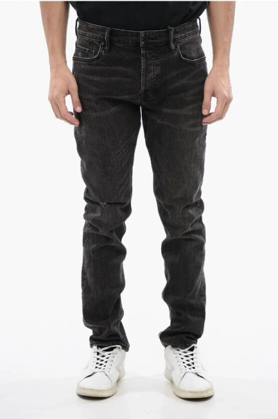 Allsaints Whiskering Effect Slim Fit Rex Jeans 16cm L.32 In Brown