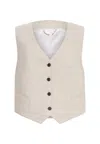 Allsaints Aleida Lightweight Tri Waistcoat In Beige