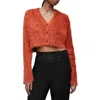 Allsaints Wick Brushed V-neck Cardigan In Planet Red