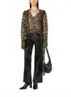Allsaints Wick Cropped Mohair Cardigan In Leopard Brown In Multi