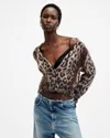Allsaints Wick Lex Cardigan In Leopard Brown