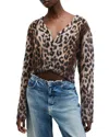 Allsaints Wick Lex Cardigan In Leopard Brown