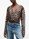 Allsaints Wick Lex Leopard-print Cardigan In Brown