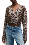Allsaints Wick Lex Cardigan In Leopard Brown