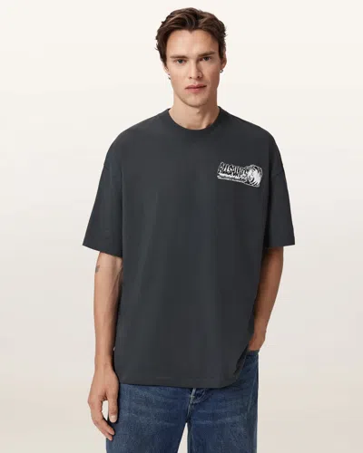 Allsaints Williams X  Burnout Crew Neck T-shirt In Animal Print