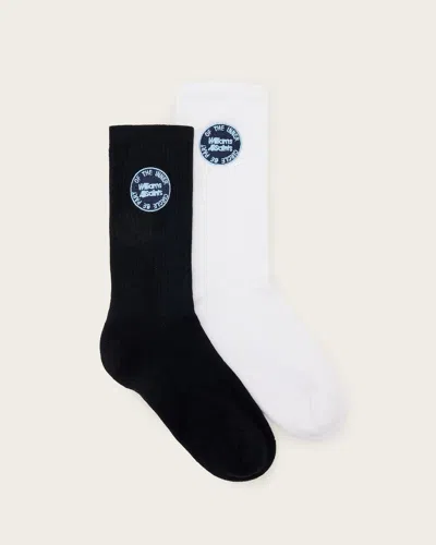 Allsaints Williams X  Embroidered Socks 2 Pack In Multi