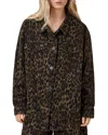 Allsaints Womens Leppo Brown Leopard-print Relaxed-fit Denim Jacket In Multi