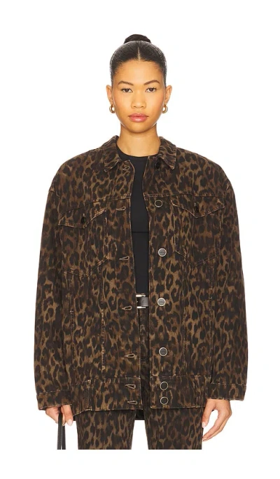 Allsaints Willow Denim Jacket In Brown