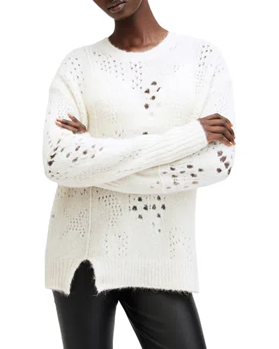 Allsaints Winnie Crewneck Sweater In Chalk White