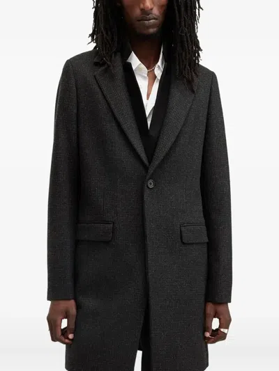 Allsaints Wixx Single-breasted Wool Coat In Black