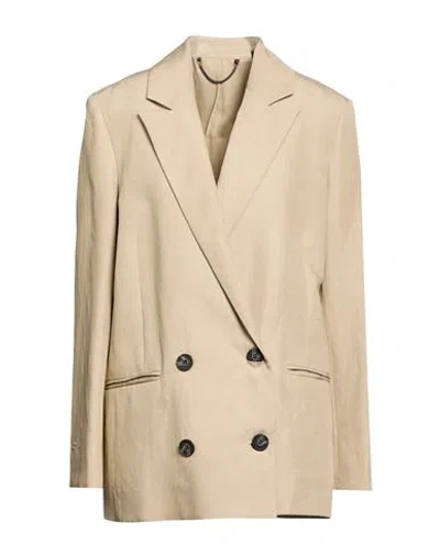 Allsaints Woman Blazer Khaki Size 8 Tencel, Linen In Neutral