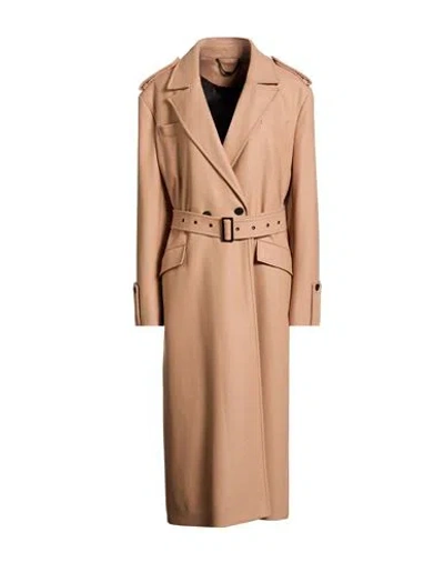 Allsaints Woman Coat Camel Size 10 Wool, Recycled Polyamide, Cashmere In Multi