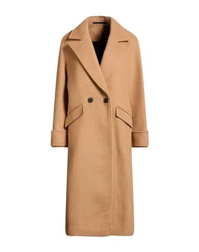 Allsaints Woman Coat Camel Size 4 Recycled Acrylic, Recycled Polyester, Recycled Wool, Recycled Poly In Neutral