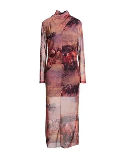 Allsaints Woman Maxi Dress Mauve Size 10 Polyester, Elastane In Brown