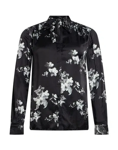 Allsaints Woman Shirt Black Size 4 Viscose, Silk