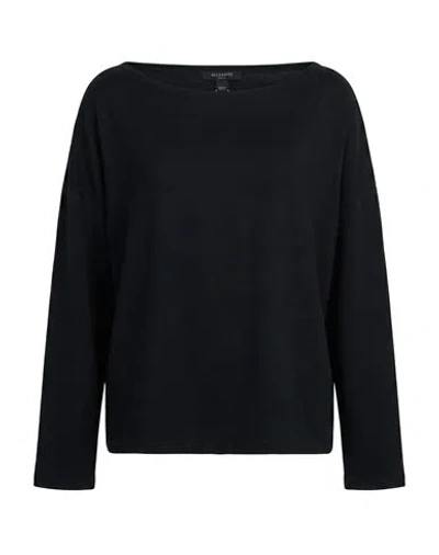 Allsaints Woman T-shirt Black Size Xs Polyester, Viscose, Elastane