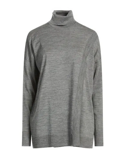 Allsaints Woman Turtleneck Grey Size M Wool In Gray