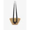 Allsaints Womens Almond Celayne Logo-debossed Mini Straw Tote