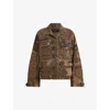 Allsaints Finch Leopard Camouflage Print Jacket In Animal Brown