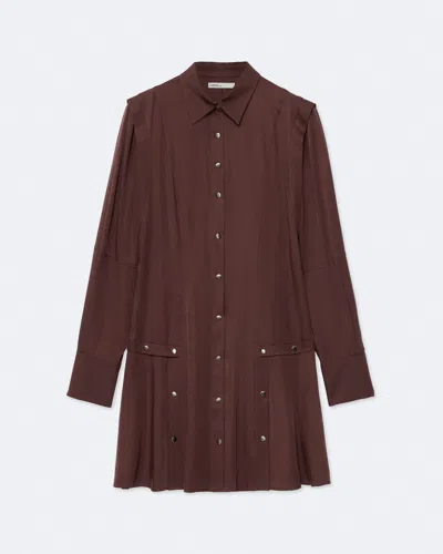 Allsaints Women's Artemis Silk-blend Mini Shirt Dress In Red