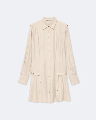 Allsaints Women's Artemis Silk-blend Mini Shirt Dress In White