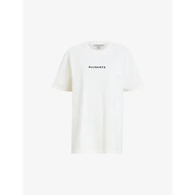 Allsaints Tour Boyfriend Graphic T-shirt In Ashen White