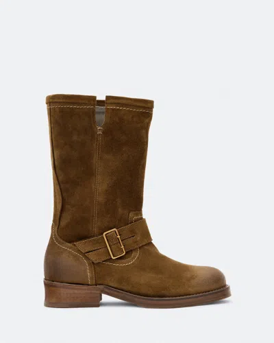 Allsaints Women's Bailey Suede Engineer Boot In Brown
