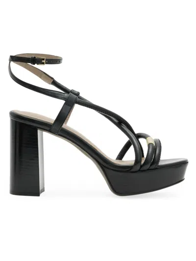 Allsaints Women's Bella 100mm Leather Platform Sandals In Black