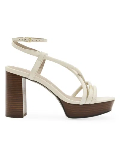 Allsaints Bella Leather Platform Heel In Parchment White