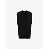Allsaints Womens Black Bern V-neck Relaxed-fit Woven Tank