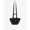 Allsaints Womens Black Celayne Logo-debossed Mini Straw Tote