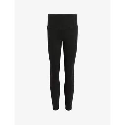 Allsaints Womens Black Cora Sizeme Skinny-leg Mid-rise Stretch-denim Jeans