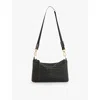 Allsaints Womens Black Eve Stud-embellished Leather Cross-body Bag In Black
