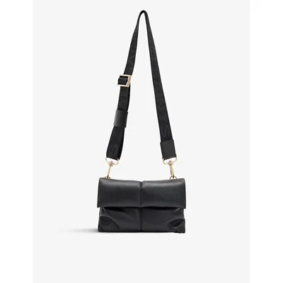 Allsaints Womens Black Ezra Leather Cross-body Bag In Black
