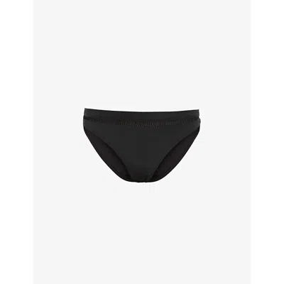 Allsaints Womens Black Gorah High-rise Bikini Bottoms