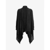 Allsaints Womens Black Harley Waterfall Knitted Cardigan