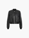 Allsaints Orten Leather Bomber Jacket In Black