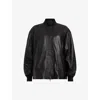 Allsaints Womens Sofi Leather Bomber Jacket Black