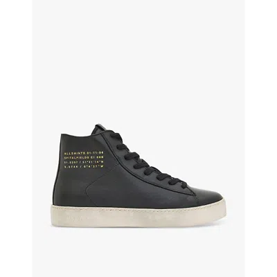 Allsaints Womens Black Tana Leather High-top Trainers