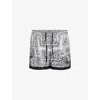 Allsaints Aleida Rafaela Printed Shorts In Black/white